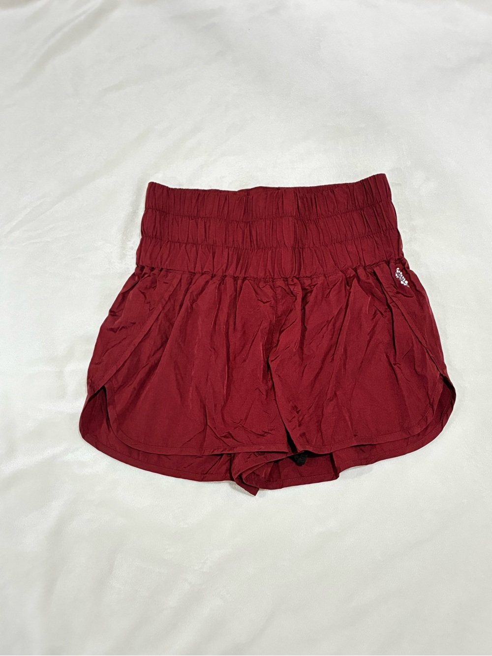 FP Movement The Way Home Shorts Burgundy Smoked High Waisted Running Lined Small